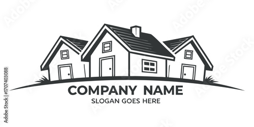 Charming home logo design for real estate business real estate logo concept