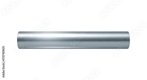 Polished metal cylinder tube isolated on black studio background industrial manufacturing component isolated on transparent background