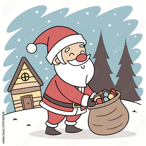 santa claus with gifts
