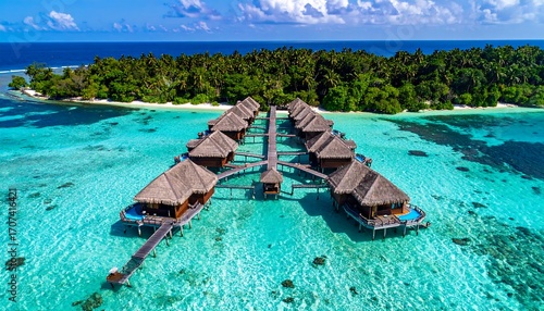 Wallpaper Mural Tropical overwater bungalows (2) Torontodigital.ca