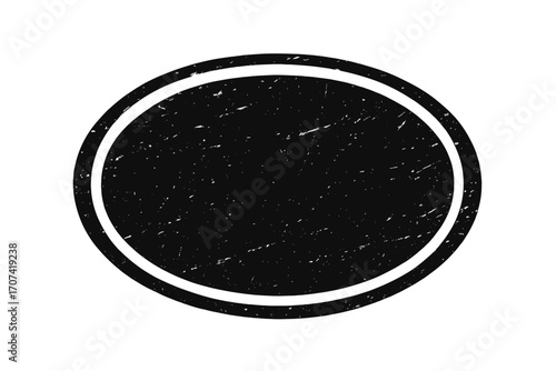 Grunge circle emblem. Vintage rubber stamp seal. Retro distressed texture badge icon. Round shape vector frame. Black ink insignia. Blank postal mark. Aged background design.