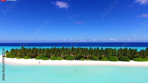 Tropical island paradise with clear turquoise water