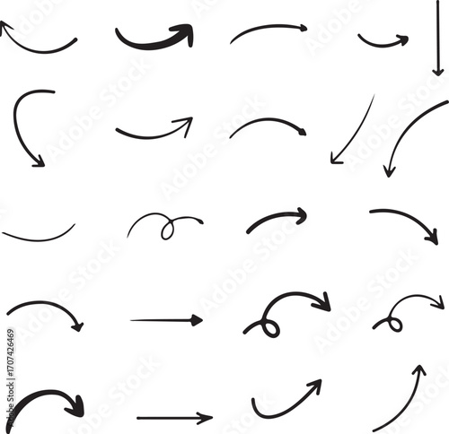 Hand-drawn arrows collection for directional guidance
