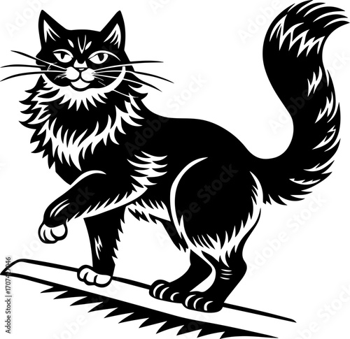 black cat with a big smile