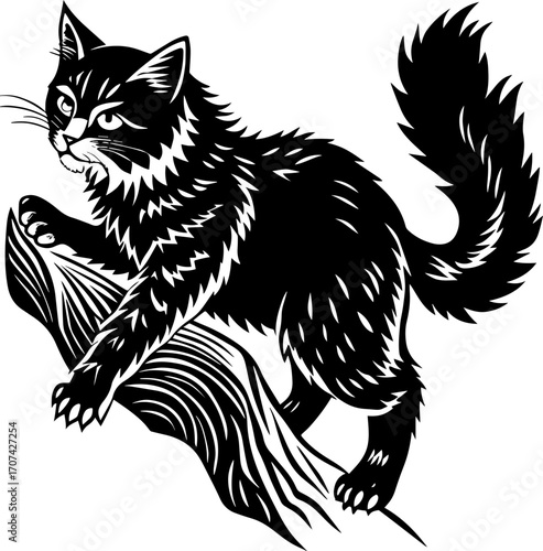 black and white cat