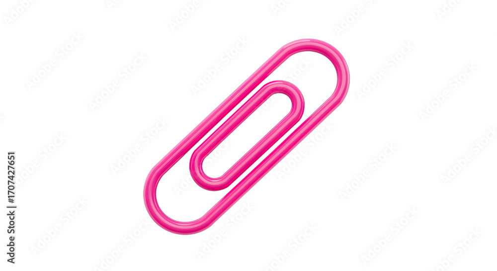 Pink paperclip office supply stationery. Pink paperclip office supply stationery.