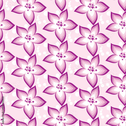 seamless pattern with pink flowers