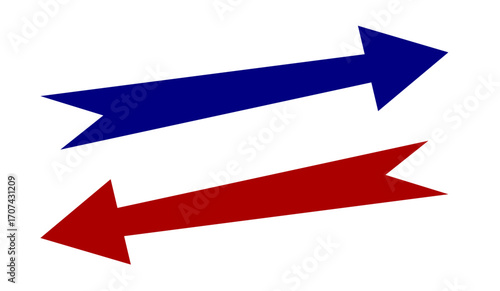 Opposing directional arrows symbolize choices decisions and strategic movements with clarity
