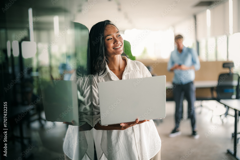 custom made wallpaper toronto digitalProfessional business woman, female programmer thinking on online investment or software development