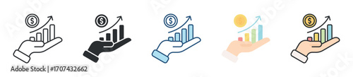Revenue Icon Set Multiple Style Collection