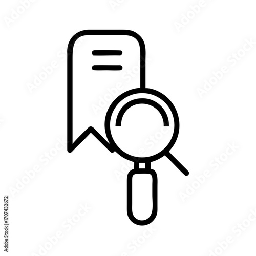 Bookmark With Search Magnifying Glass Icon For Web And Graphic Design