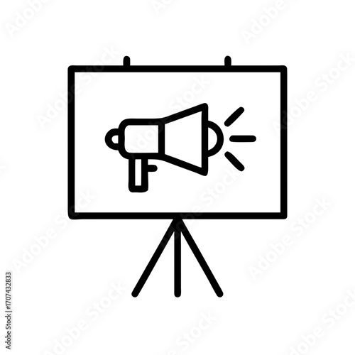 Brand Awareness Presentation Board Icon For Web And Graphic Design