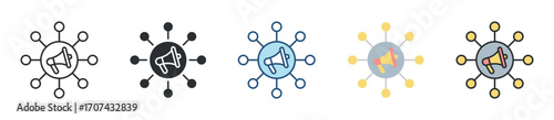 Viral Marketing Icon Set Multiple Style Collection