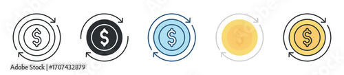 Economic Sustainability Icon Set Multiple Style Collection