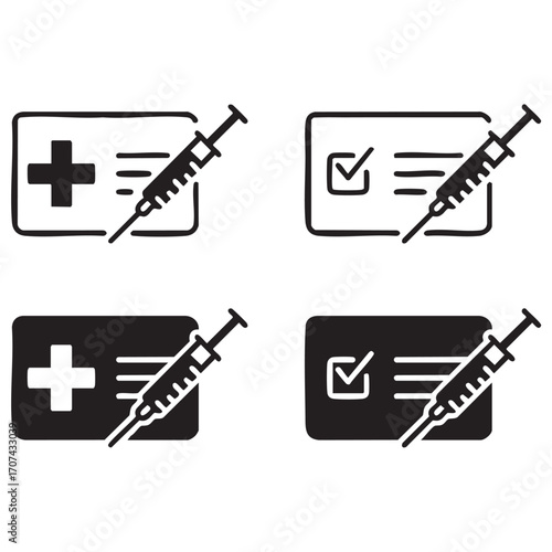 Vaccine passport icon vaccination certificate vector illustration