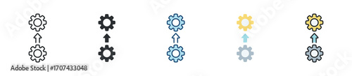 Vertical Integration Icon Set Multiple Style Collection