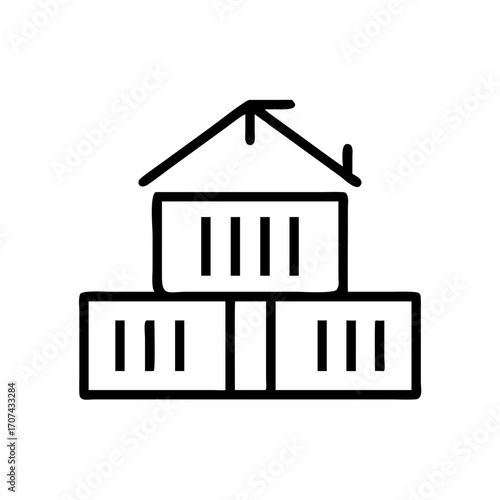 Cargo Shipping Container Logistics Icon For Web And Graphic Design
