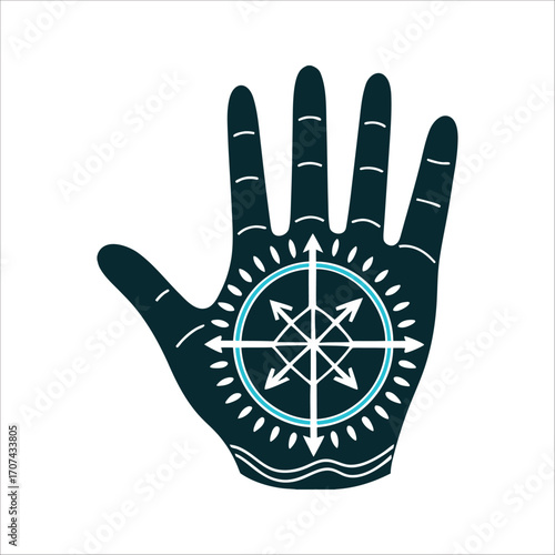 Warding Hand Protection Sigil Illustration Warding Hand A palm facing outward lines etched as arrows deflecting outward protection sigil