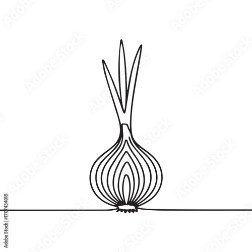 Continuous Simple black line art drawing of a ........ in a minimalist style on a white background.