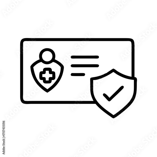 Family Health Support Insurance Card Icon For Web And Graphic Design
