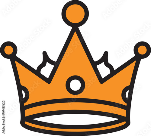 Vector art of orange crown with black outline illustration