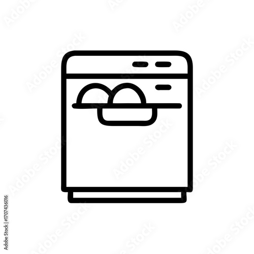 Household Dishwasher Machine Icon For Web And Graphic Design