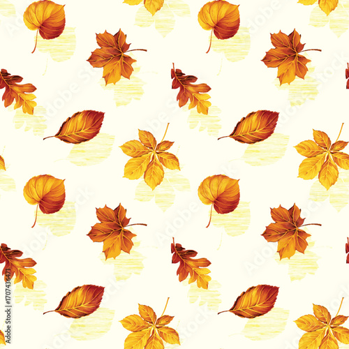 autumn leaves seamless pattern