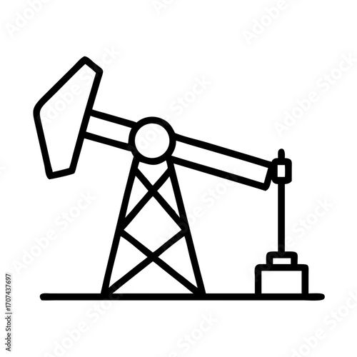 Oil Pump Jack Energy Extraction Icon For Web And Graphic Design