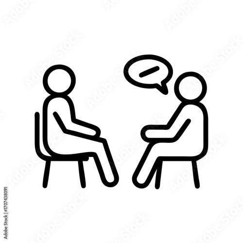 Person Talking Therapy Consultation Icon For Web And Graphic Design