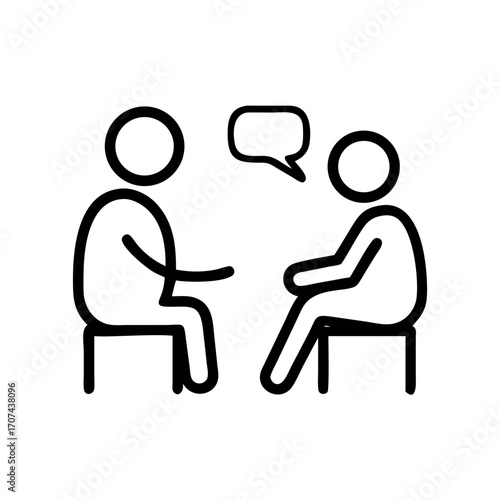 Person Talking Therapy Consultation Icon For Web And Graphic Design