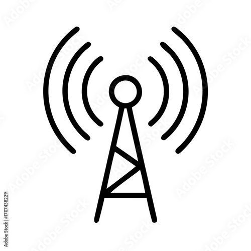 Podcast Radio Broadcasting Signal Icon For Web And Graphic Design