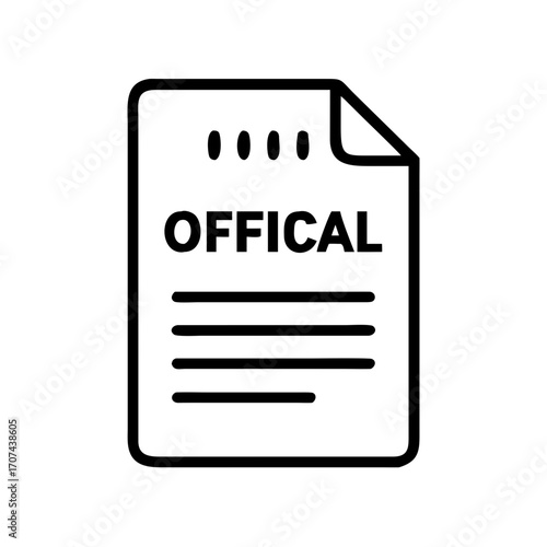 Press Release Official Document Icon For Web And Graphic Design