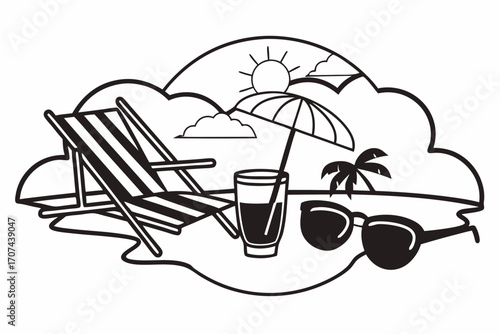 summer beach icon