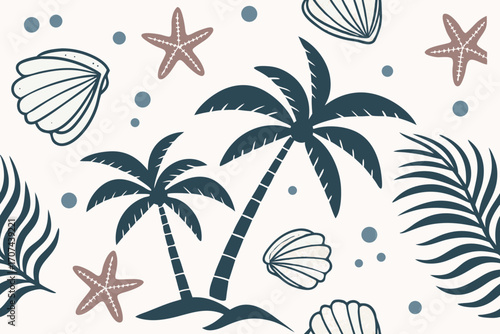 seamless pattern with palm trees
