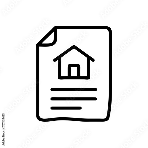 Real Estate Home Evaluation Price Document Icon For Web And Graphic Design