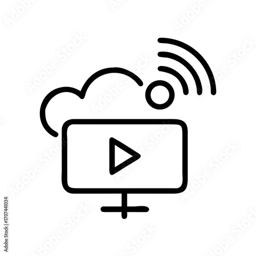 Streaming Video Broadcast Service Icon For Web And Graphic Design