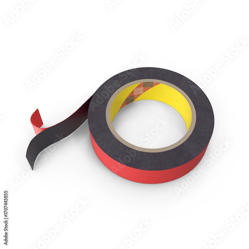 Roll of double sided red acrylic foam adhesive tape for sealing, Transparent PNG image.