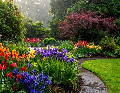 Wallpaper Mural Vibrant spring garden path Torontodigital.ca