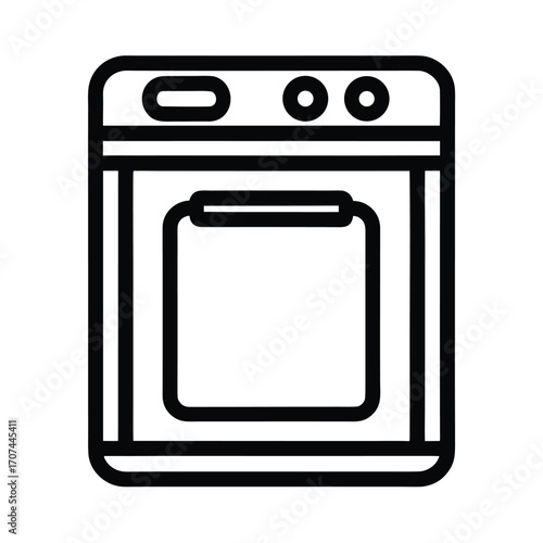 Smart Dishwasher Icon Outline Vector