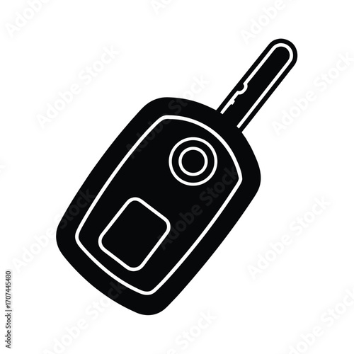 Smart Key Fob Icon Flat Style