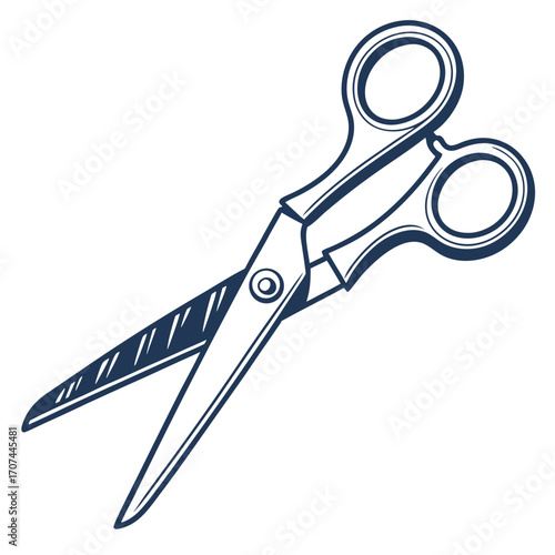 Scissors cutting tool sharp blade cut paper craft art design equipment object instrument stationery open tool | editable eps