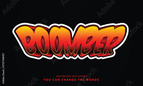 Bomber Comic Text Style - Editable Vector Text Effect