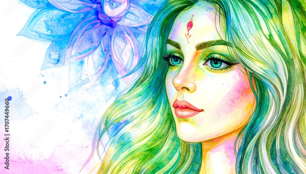 Obraz premium Watercolor portrait of a woman