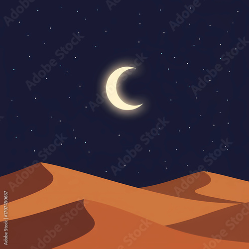 starry sky over the desert
