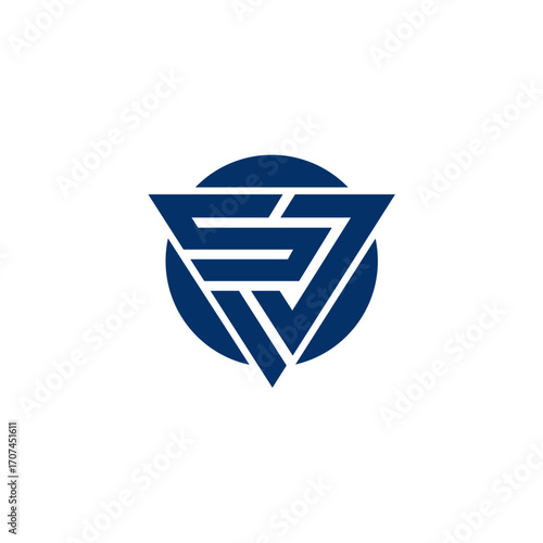 SJ logo monogram with triangle and circle shape combination