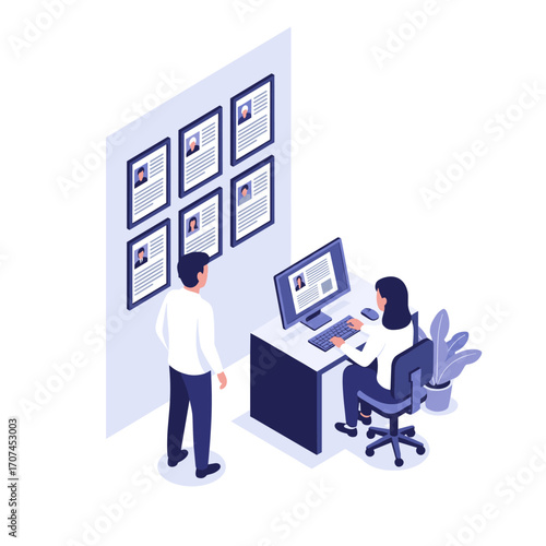 Analyzing Candidate Resumes on a Digital Screen for Recruitment and Hiring