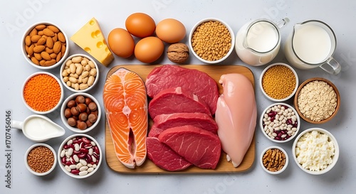 Protein Rich Foods Variety for Healthy Eating and Balanced Diet