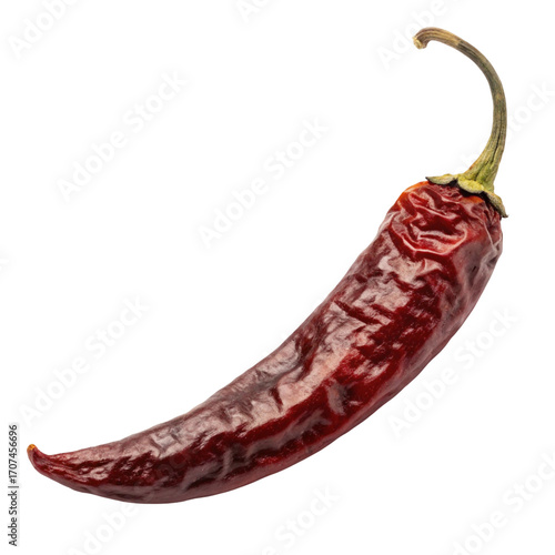 Mexican chipotle chili isolated on transparent background  
