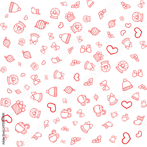 Christmas pattern with red color