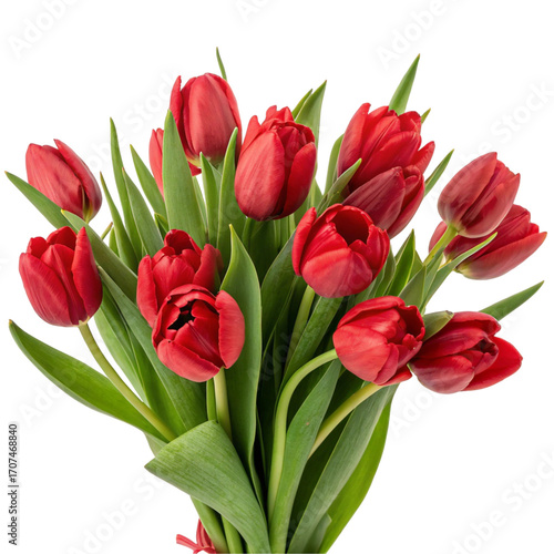 Wallpaper Mural Bouquet of red tulip isolated on transparent background  
 Torontodigital.ca